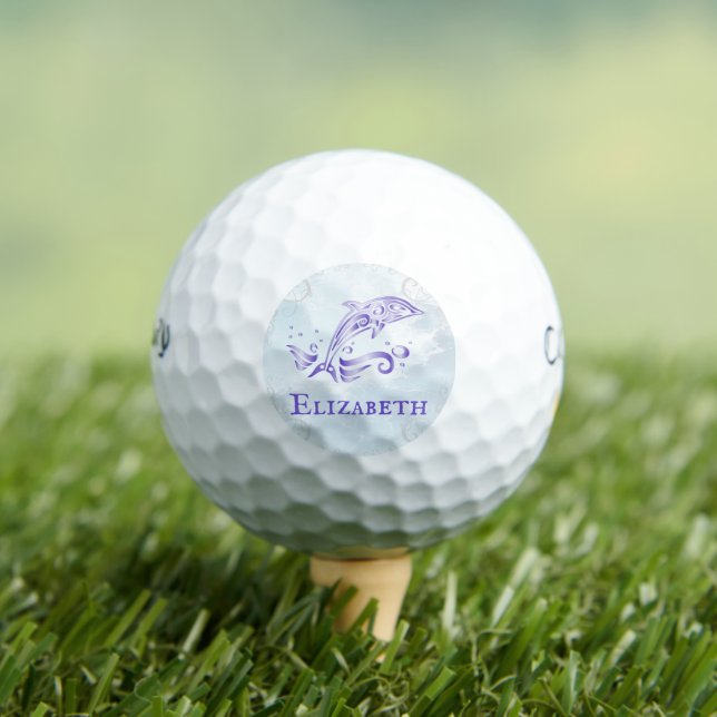 Bolas de golf personalizadas para delfines morados (Camiseta in situ)