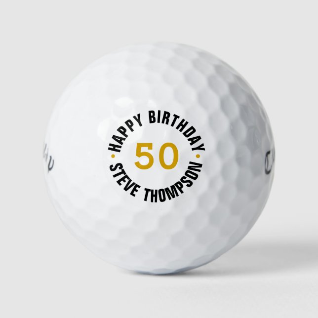 Bolas de golf personalizadas para los 50 años (Anverso)
