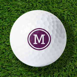 Bolas de golf personalizadas Plum Purple Monograma