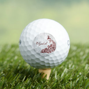 Bolas de golf personalizadas Red Peacock