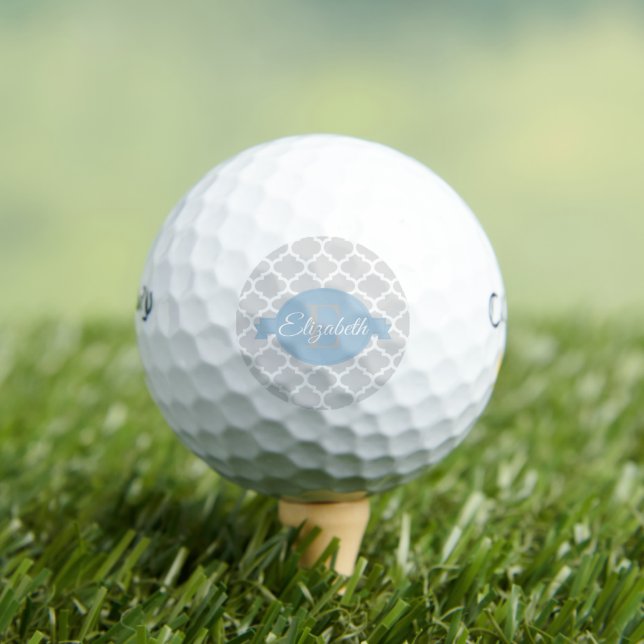 Bolas de golf personalizadas Sky Blue Quatrefoil (Camiseta in situ)