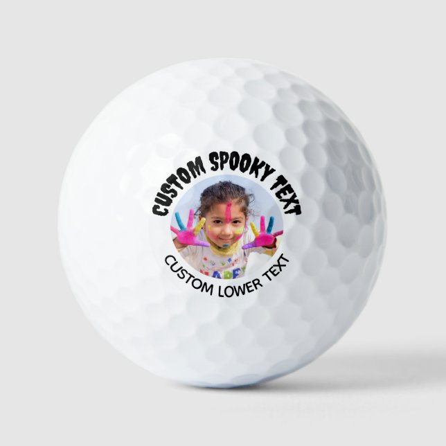 Bolas de golf personalizadas Spooky Font Fun Text  (Anverso)