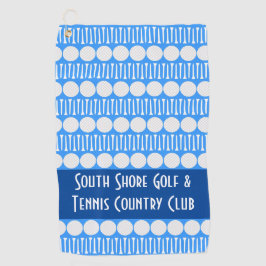 Bolas de golf personalizadas y toalla de golf azul