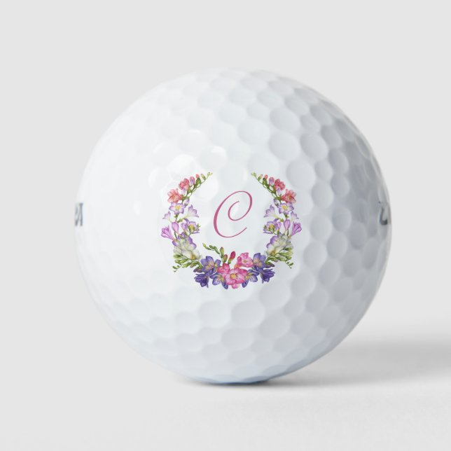 Bolas De Golf personalizado Con Monograma Inicial  (Anverso)
