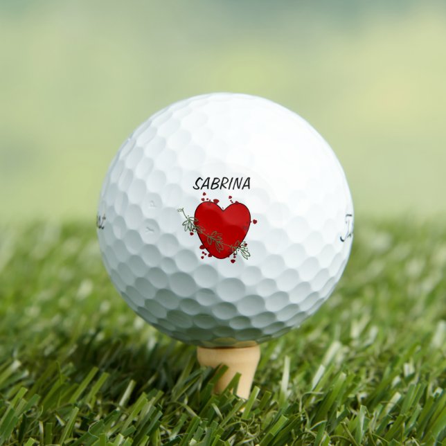 Bolas de golf "Red Heart" (Camiseta in situ)