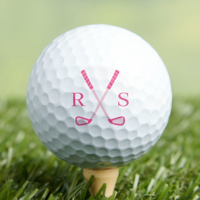 Bolas de golf rosas iniciales personalizadas monog (Subido por el creador)