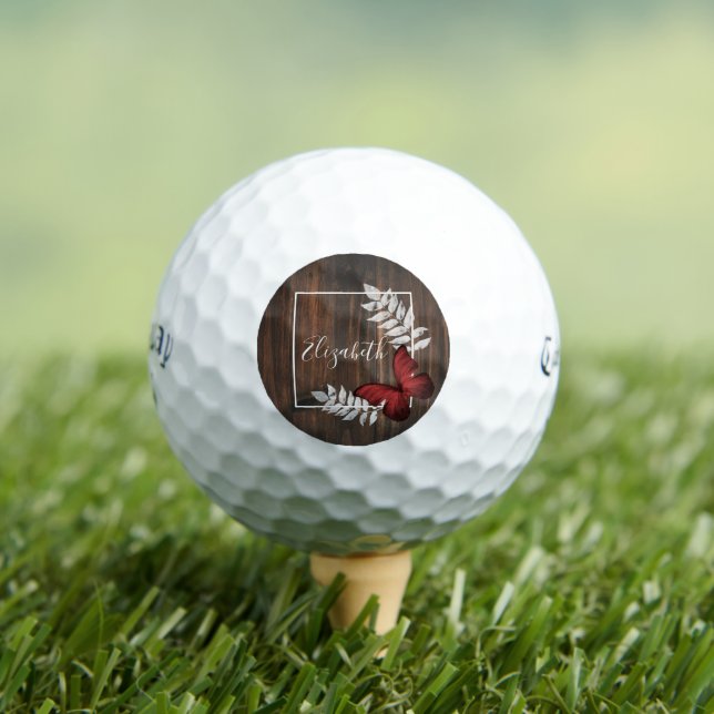 Bolas de golf Rustic Red Butterfly (Camiseta in situ)