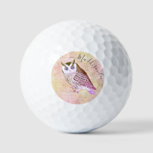 Bolas de golf Rústicas de búho rosa
