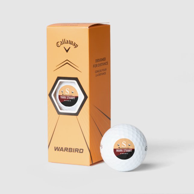 Bolas de golf Salmon Red Monogram (Embalaje)