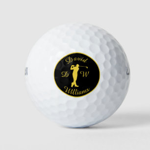 Bolas de golf Sports Golfer Male Gold Silhouette G