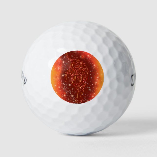 Bolas De Golf Tigre En La Noche De Galaxy Starry (Anverso)