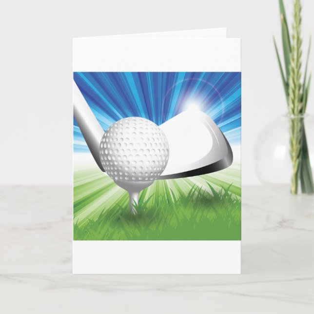 Bolas de golf y tarjetas de saludo de té (Anverso)