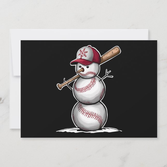 Bolas De Hombre De Nieve De Béisbol Nieve Navidad  (Anverso)