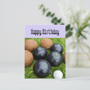 Bolas de jardín de lavanda, tarjeta de cumpleaños 