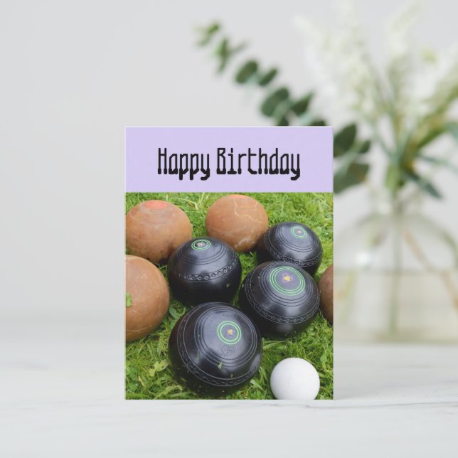 Bolas de jardín de lavanda, tarjeta de cumpleaños  (Anverso de pie)