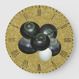 Bolas de jardín dorado, reloj de pared