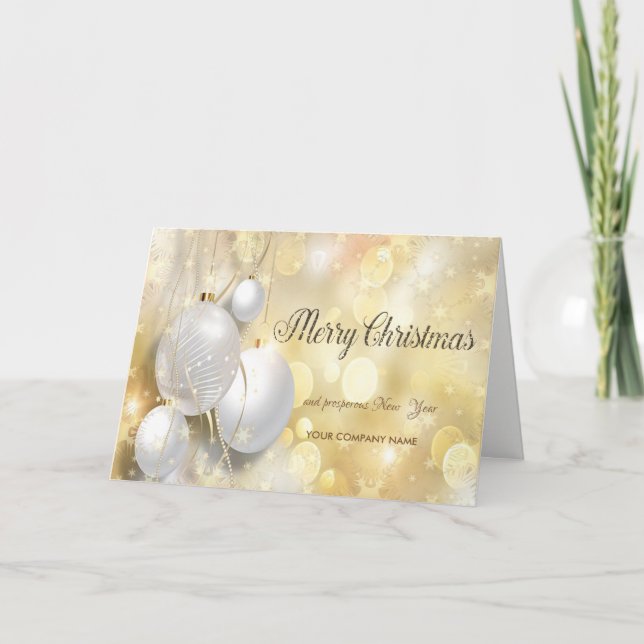 Bolas de Navidad Copos de Nieve Dorados, Saludo de (Anverso)