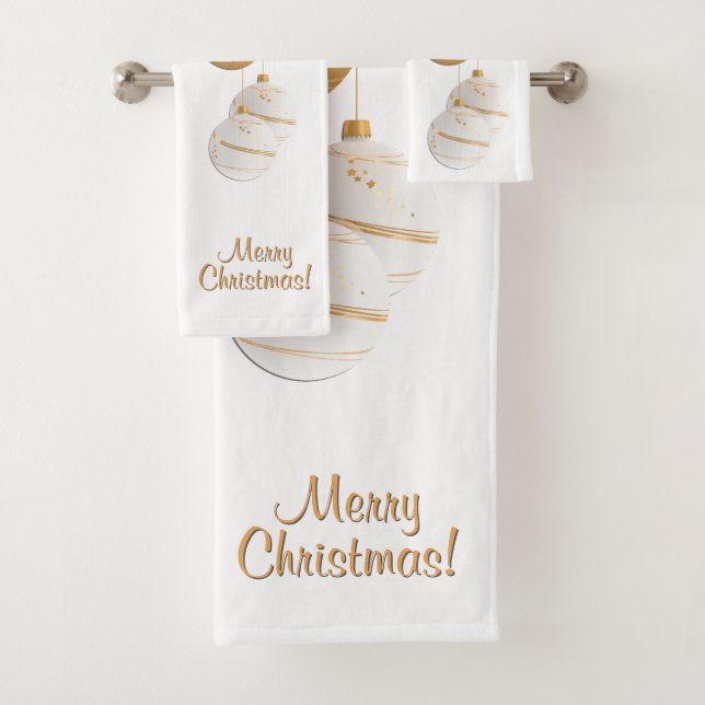 Bolas de Navidad doradas y blancas con texto perso (In situ)
