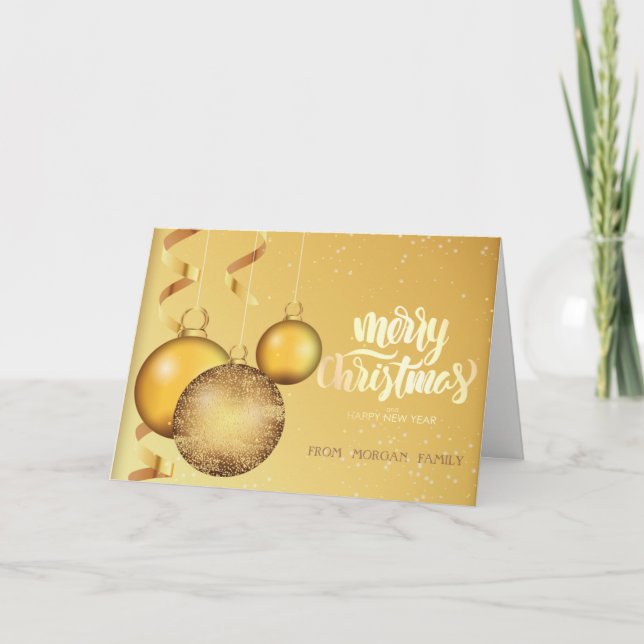 Bolas de Navidad Elegantes de Oro Navidad (Anverso)