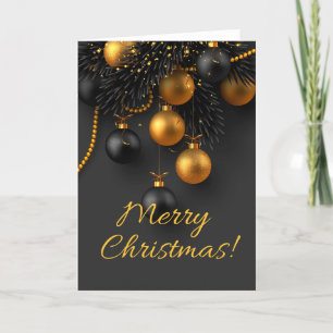 Bolas de Navidad negras y doradas con brillo elega