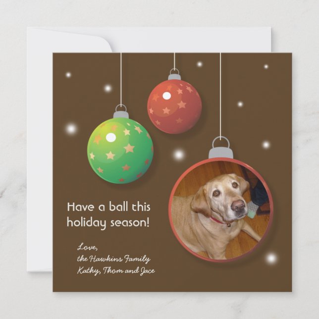 Bolas de ornamento Navidades tarjeta de saludo de  (Anverso)