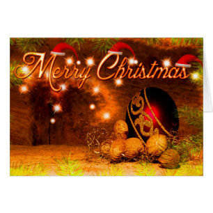 Bolas de oro rojo y verde decorativas casadas con 