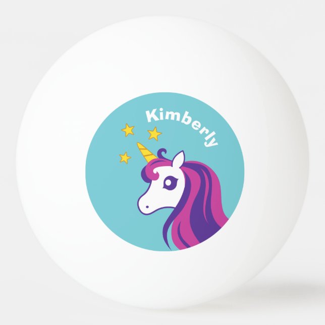 Bolas de ping-pong lindas del unicornio para los (Anverso)