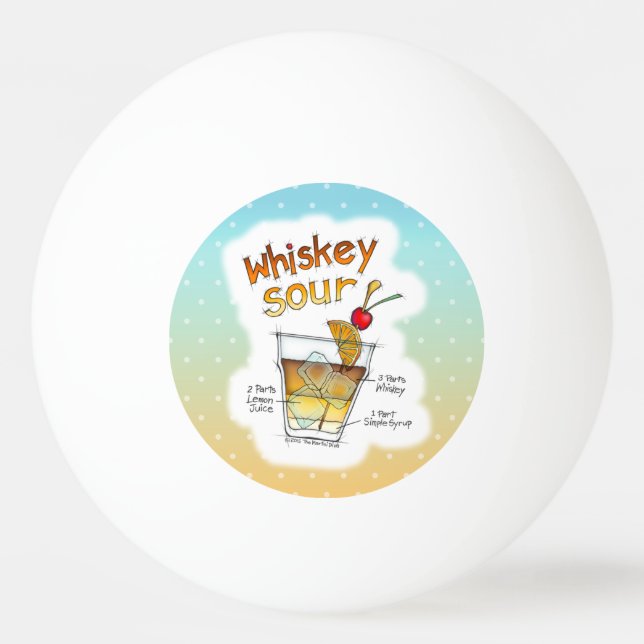 BOLAS DE PING PONG - RECETA DE WHISKEY SOUR CÓCTEL (Anverso)