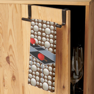 Bolas de ping pong, toalla de baño