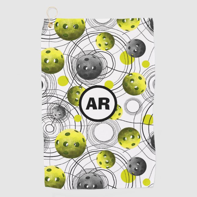 Bolas de pollo verdes de Neon Iniciales Toalla sue (Anverso)