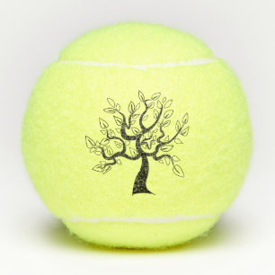 Bolas de tenis con árbol