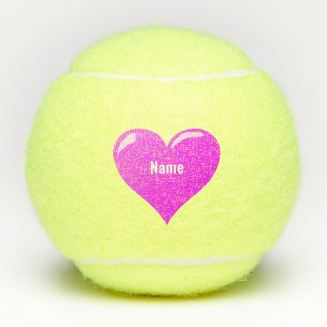 Bolas de tenis de corazón personalizadas con nombr (Anverso)