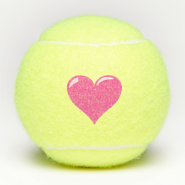 Bolas de tenis de corazón rosado Regalo de amor (Anverso)