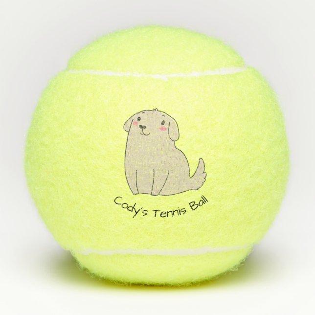 Bolas de tenis de Cute Brown Dog Penn (Anverso)