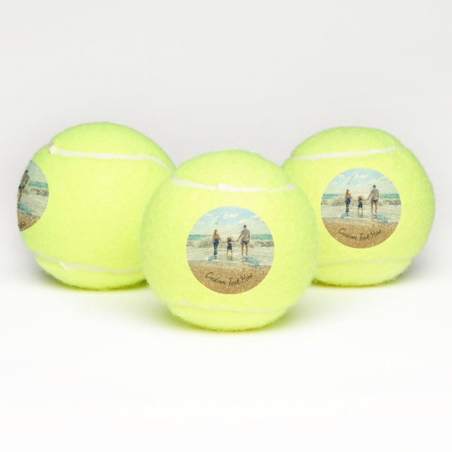 Bolas de tenis de foto y texto personalizado - Su  (Múltiples)