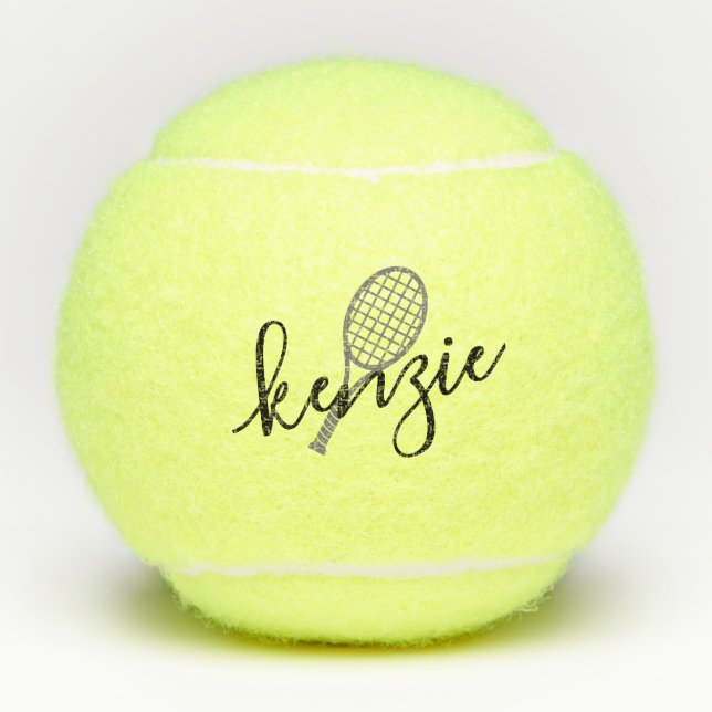 Bolas de tenis de nombre giratorio personalizadas (Anverso)