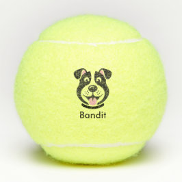 Bolas de tenis de perro negro con nombre personali