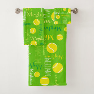 Bolas de tenis deportes amarillo, verde nombre per
