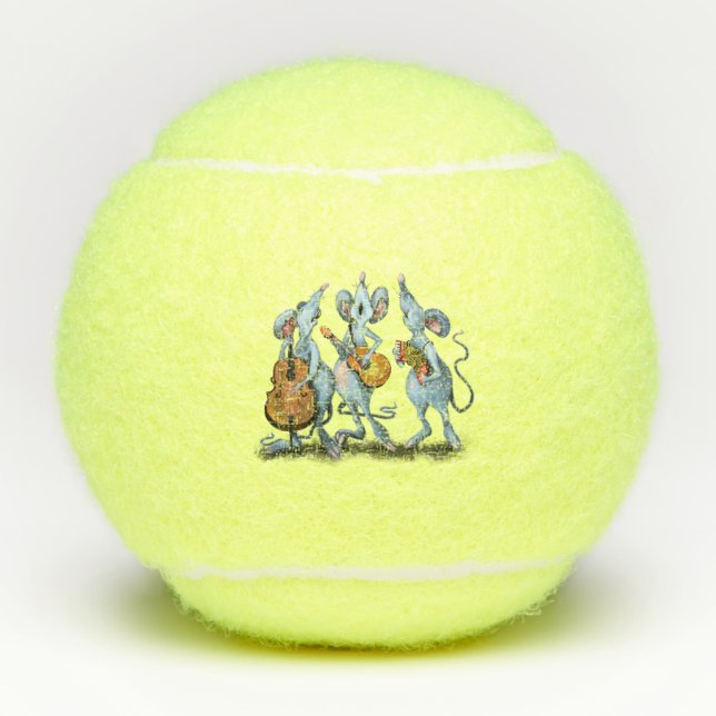 Bolas de tenis divertidas con banda de ratón music (Anverso)