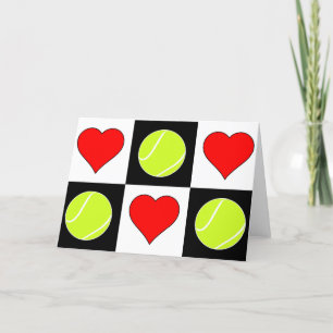 Bolas de tenis y tarjeta de felicitación Cute a cu