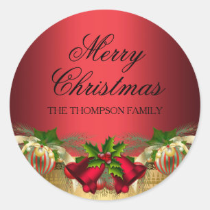 Bolas rojas de oro y baubles adhesivo de Navidad