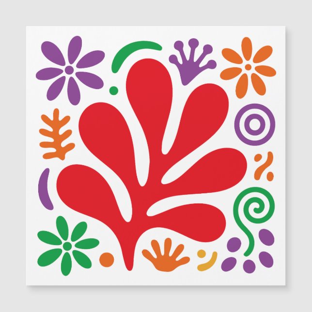 Bold Abstract Magnetic Card Floral Matisse Style (Anverso)