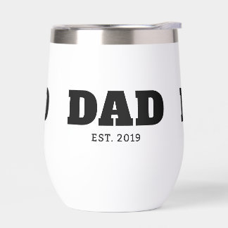 Bold Black & White Text Est Year Dad