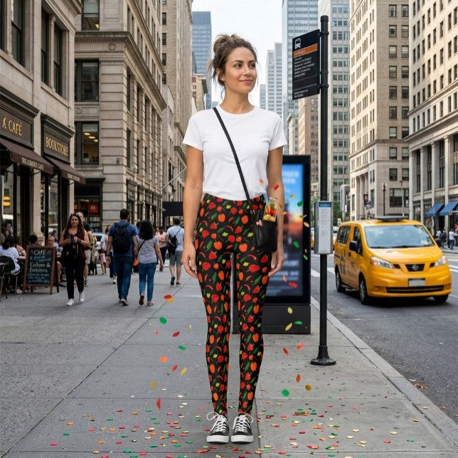 Bold Chili Pepper Print Fashion Leggings (Subido por el creador)