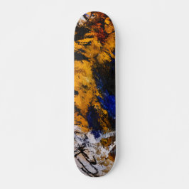 Bold Gold Navy Grunge Skateboard abstracto
