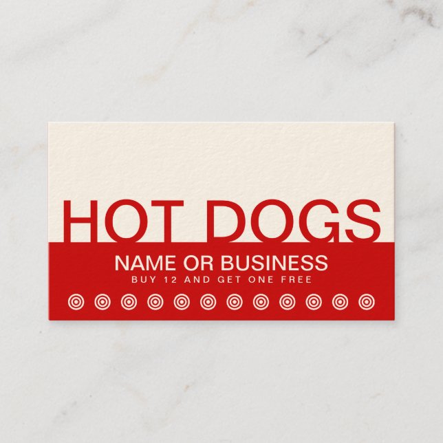 bold HOT DOGS tarjeta de fidelización de clientes (Anverso)