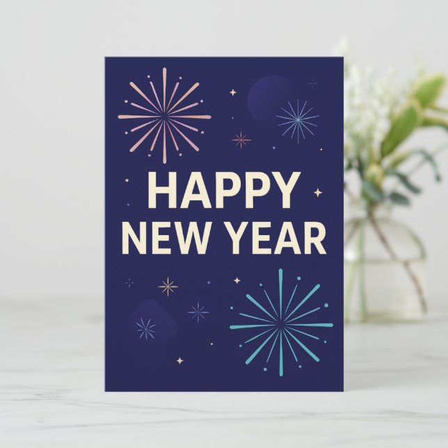 Bold Navy Gold 2026 Celebration Fireworks (Anverso de pie)