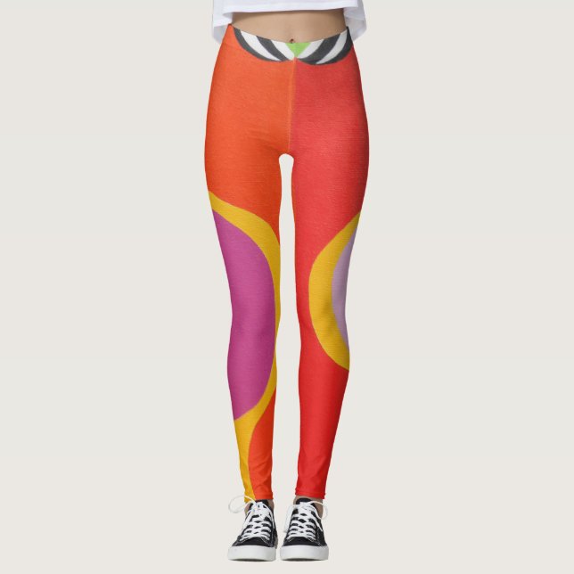 Bold Orange & Yellow Art Leggings (Anverso)