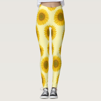 Bold Sunflower Pattern Leggings