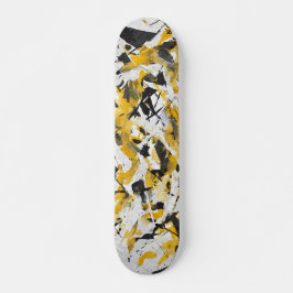 Bold Yellow Urban Camo Skateboard